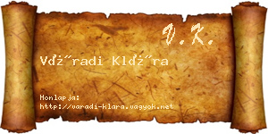 Váradi Klára névjegykártya