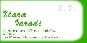 klara varadi business card